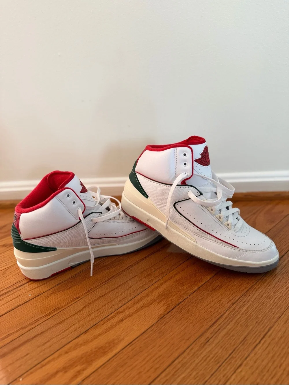 Jordan Men's White Red Green High-Top Sneakers